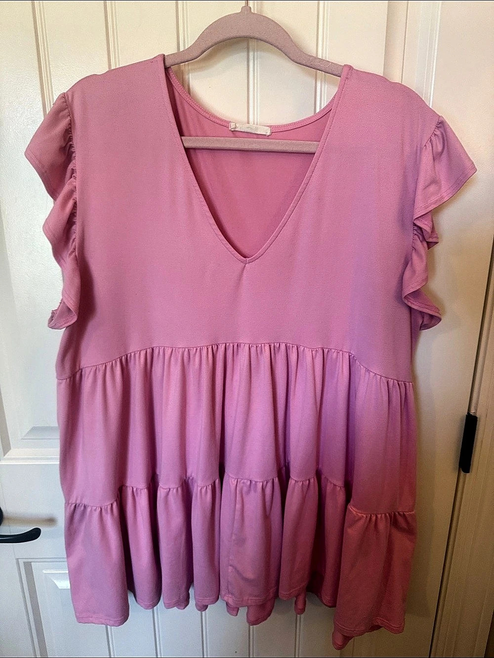entro Pink Tiered babydoll top Size XL